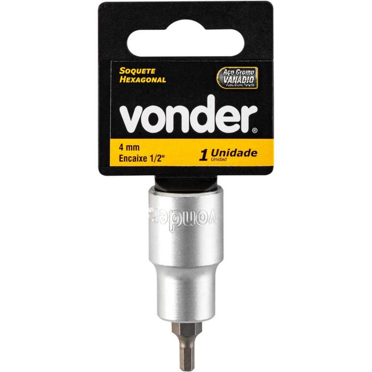 Soquete Hexagonal Encaixe 1/2'' 4 mm Vonder - 2