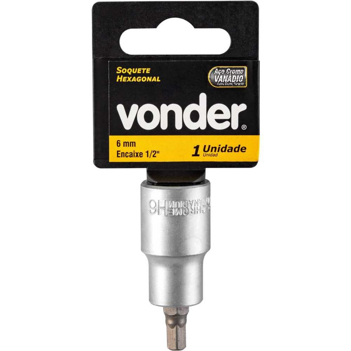 Soquete Hexagonal Encaixe 1/2'' 6 mm Vonder - 4