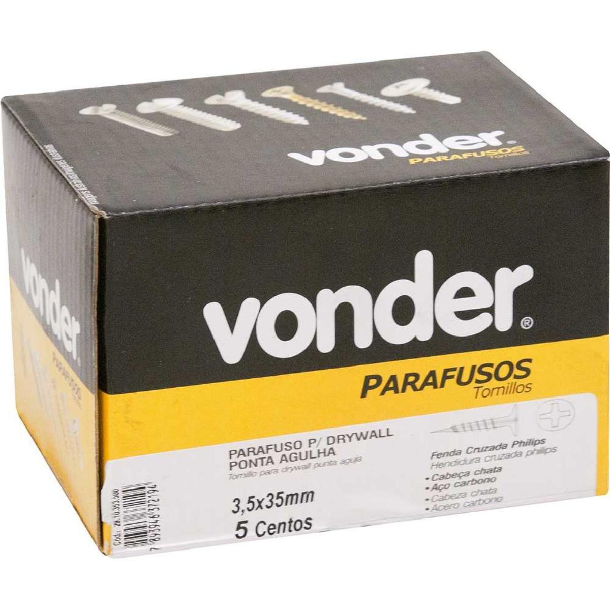 Parafuso Drywall 3,5 x 35 Ch/Ph 500 Peças Vonder - 1