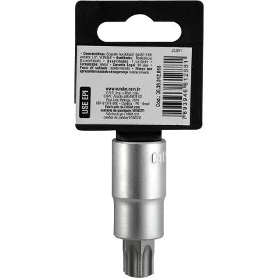 Soquete Hexalobular Encaixe 1/2'' T60 Vonder
