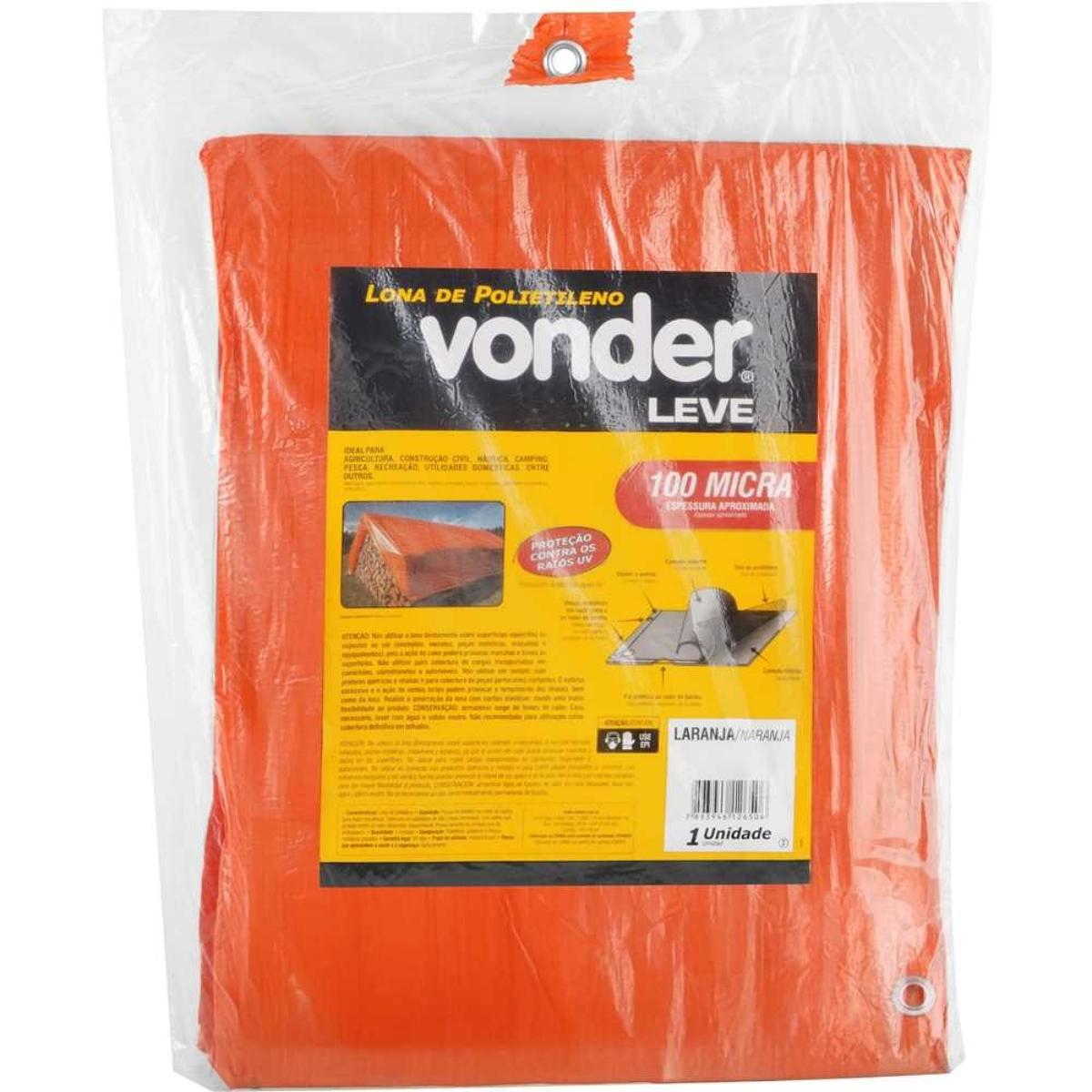 Lona 100 Micras Laranja 10 X 8 Metros Vonder - 3