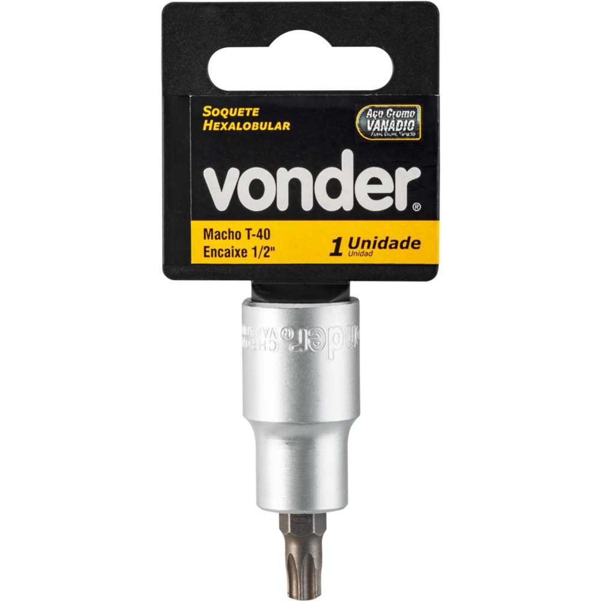Soquete Hexalobular Encaixe 1/2'' T40 Vonder - 2