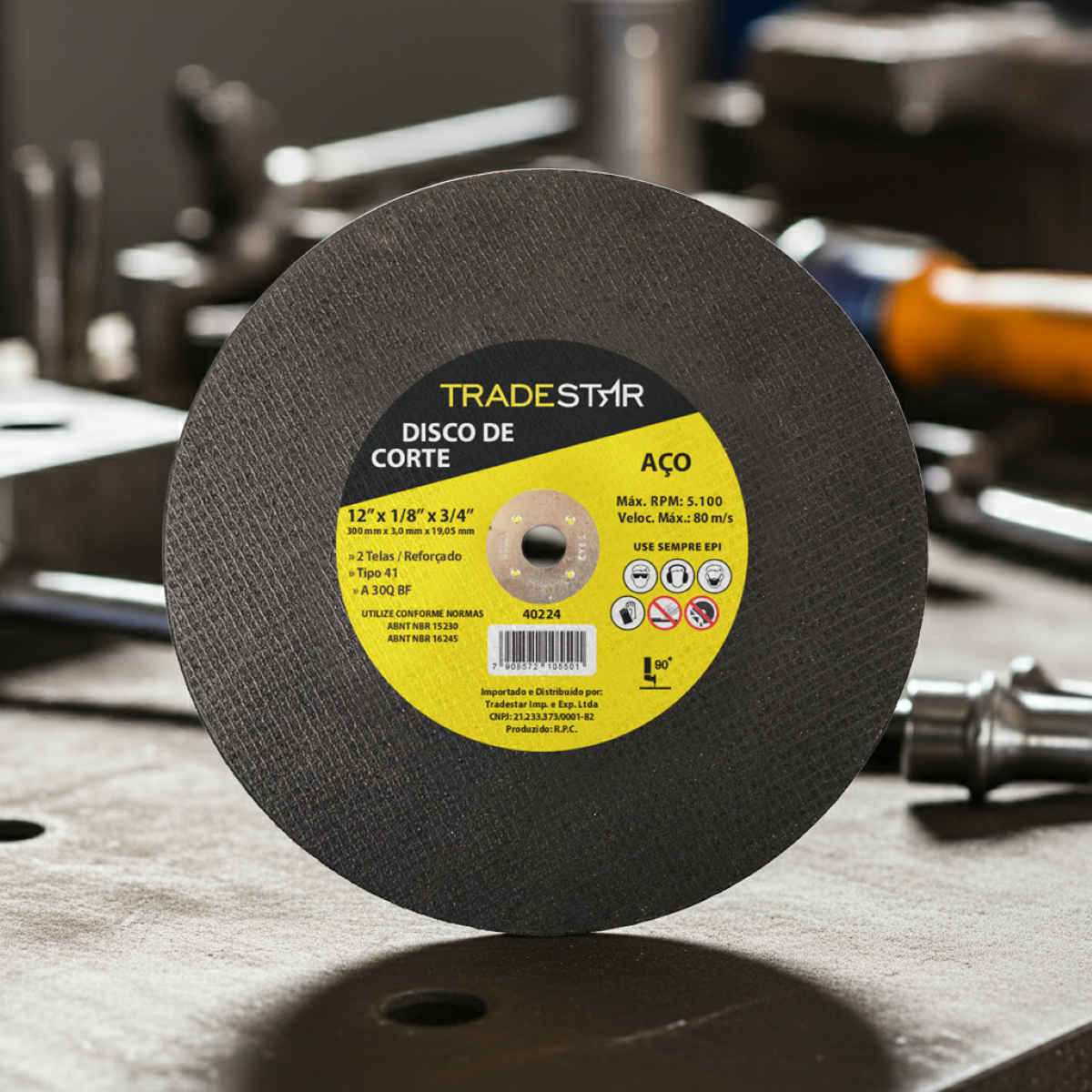 Disco de Corte 300 x 3 mm Furo 3/4" mm Aço Tradestar - 3