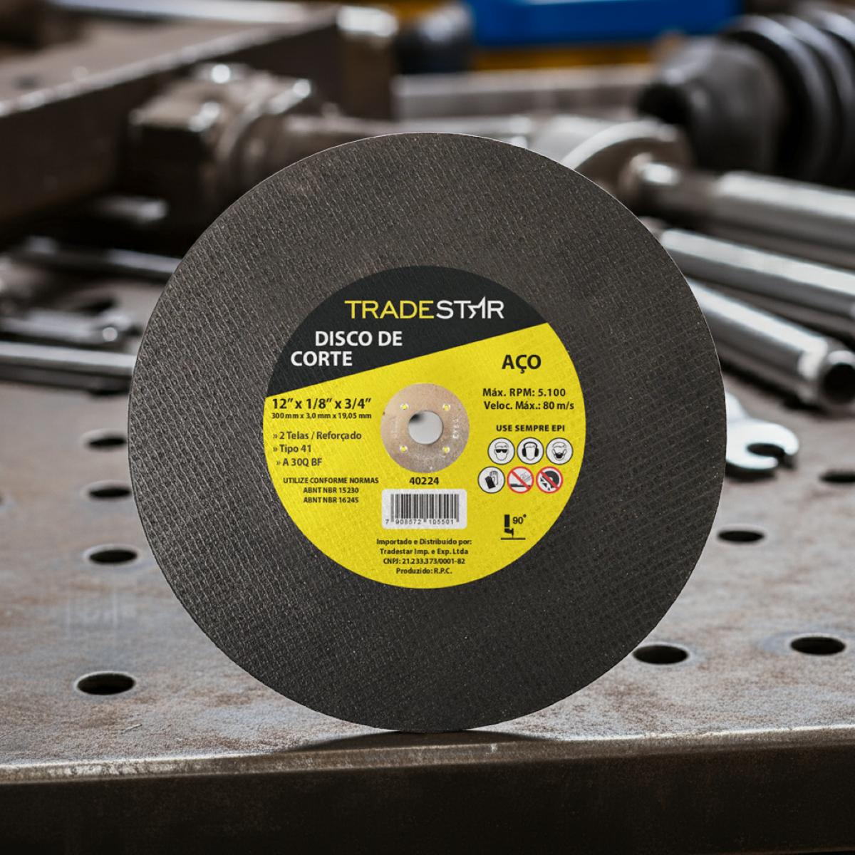 Disco de Corte 300 x 3 mm Furo 3/4" mm Aço Tradestar - 4