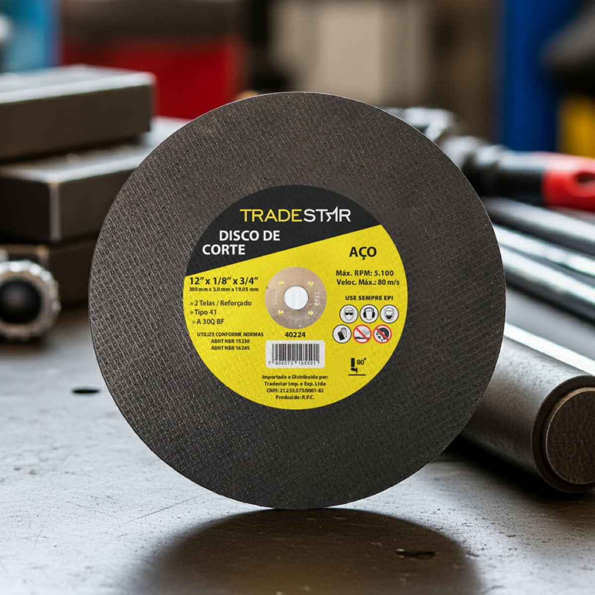 Disco de Corte 300 x 3 mm Furo 3/4" mm Aço Tradestar - 5