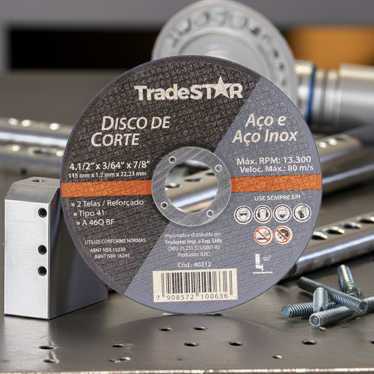 Disco de Corte 115 x 1,2 mm Furo 7/8" Aço e Inox Tradestar - 2