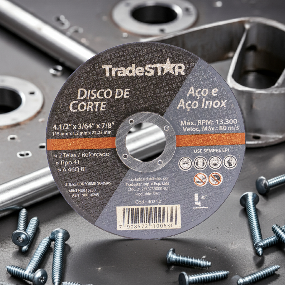 Disco de Corte 115 x 1,2 mm Furo 7/8" Aço e Inox Tradestar - 3