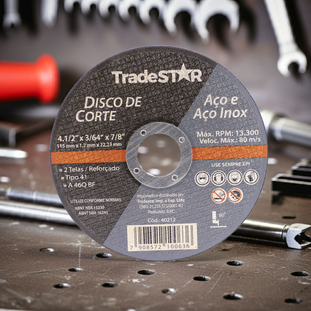 Disco de Corte 115 x 1,2 mm Furo 7/8" Aço e Inox Tradestar - 6