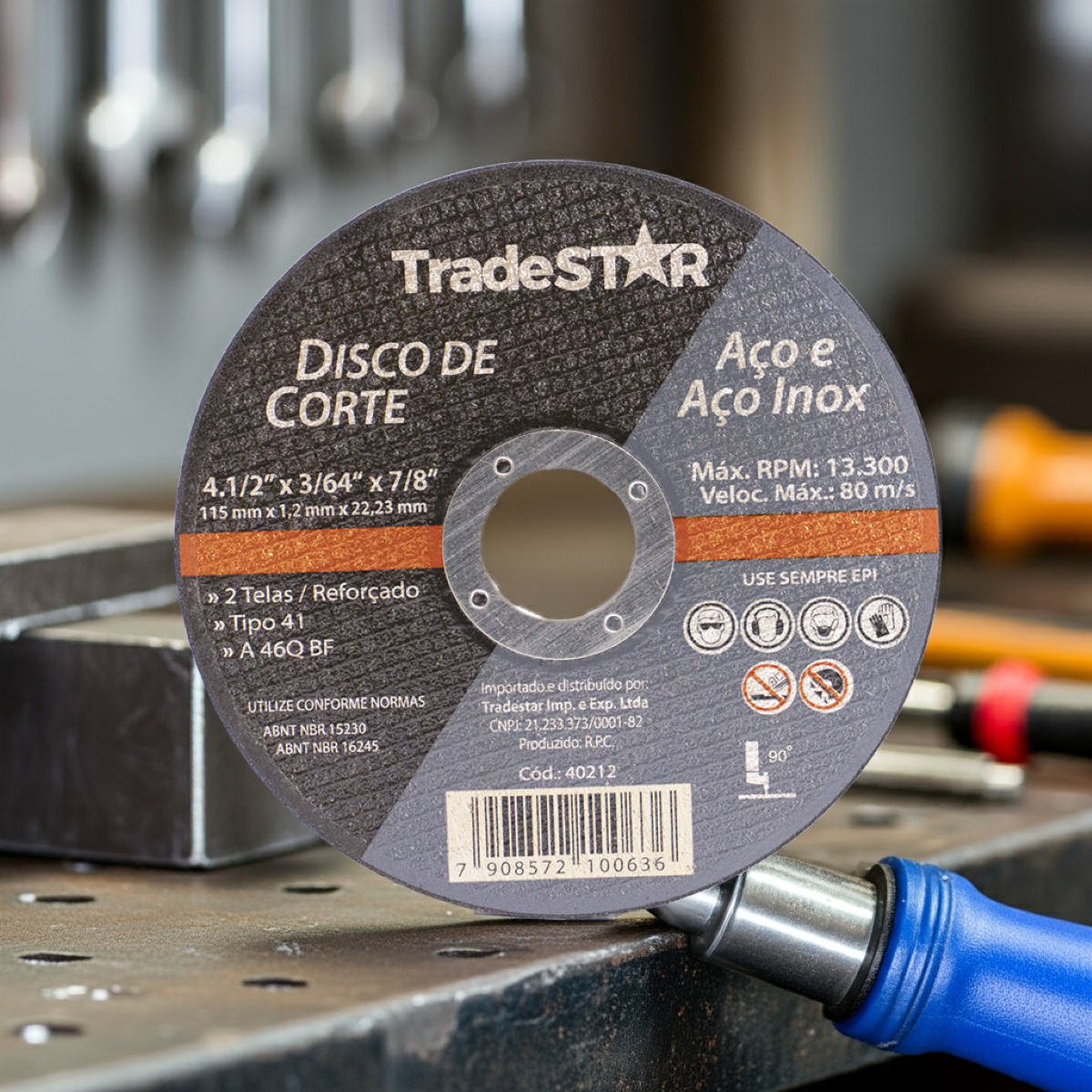 Disco de Corte 115 x 1,2 mm Furo 7/8" Aço e Inox Tradestar - 7