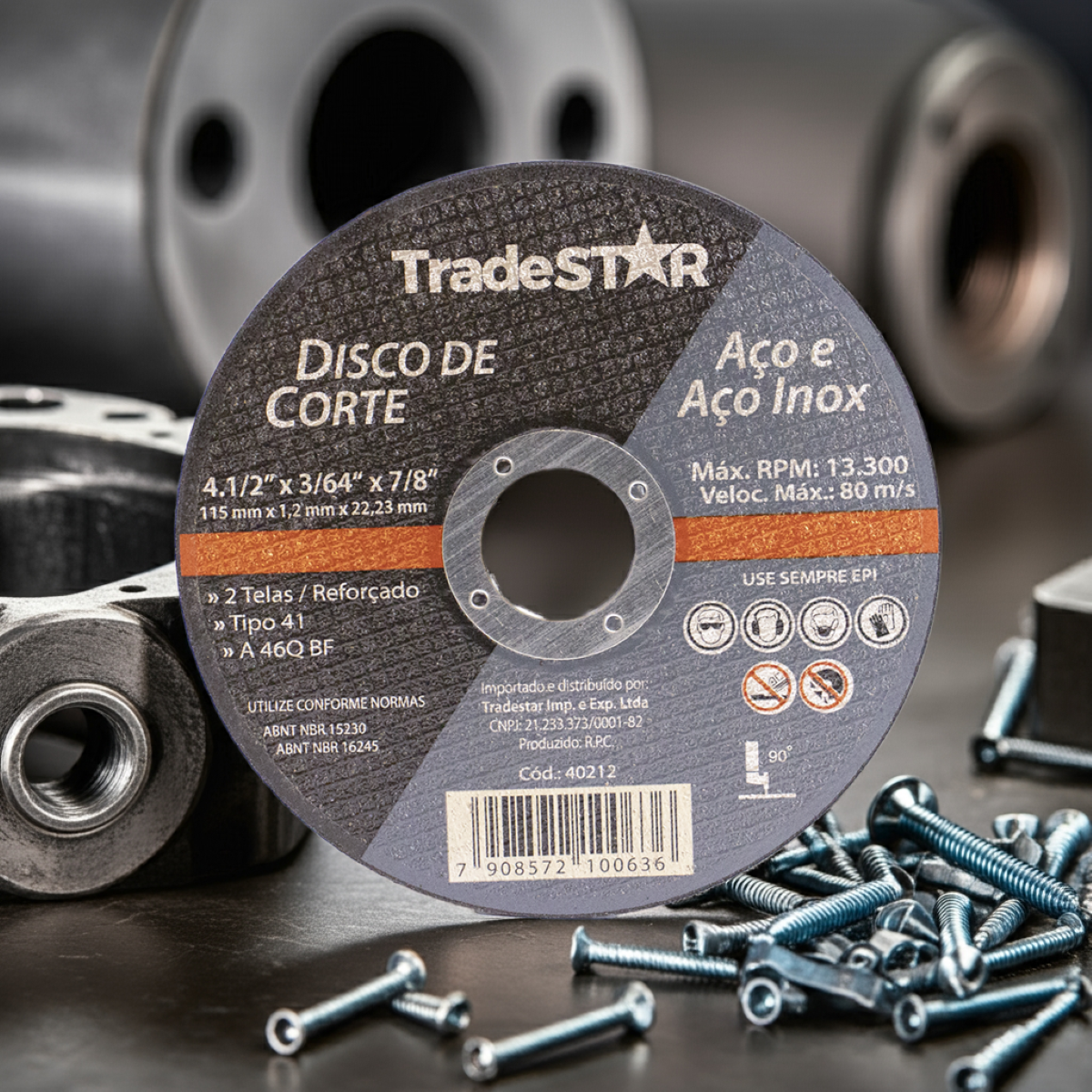 Disco de Corte 115 x 1,2 mm Furo 7/8" Aço e Inox Tradestar - 8