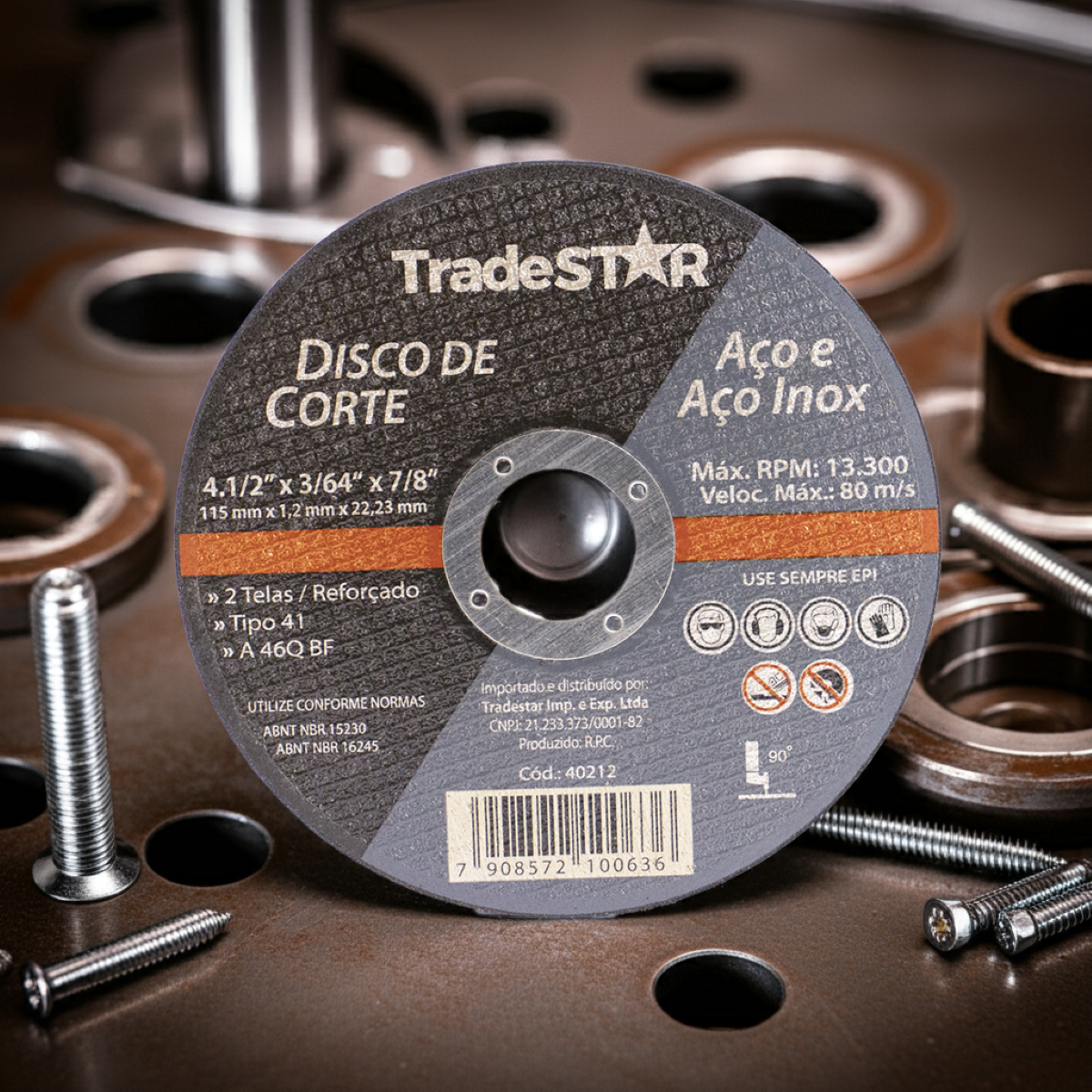Disco de Corte 115 x 1,2 mm Furo 7/8" Aço e Inox Tradestar - 9