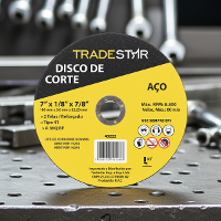 Disco de Corte 180 x 3 mm Furo 7/8" mm Metal Tradestar - 5