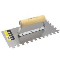 Desempenadeira Aço Dentada 12 x 25 cm Cabo Madeira Tradestar - 3