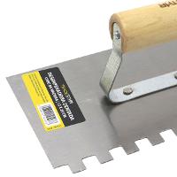 Desempenadeira Aço Dentada 12 x 25 cm Cabo Madeira Tradestar - 5