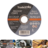 Disco de Corte 115 x 1 mm Furo 7/8" Aço e Inox Tradestar - 1