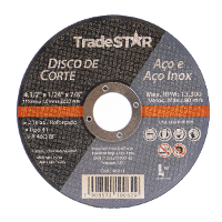 Disco de Corte 115 x 1 mm Furo 7/8" Aço e Inox Tradestar - 10