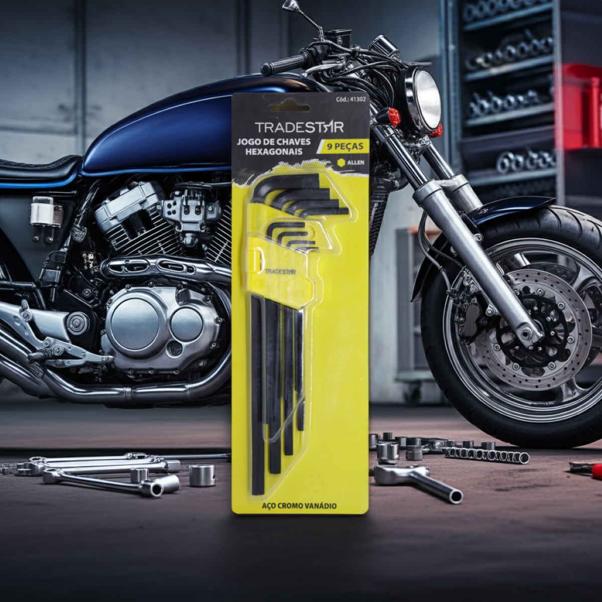 Jogo Chave Allen 1,5-10 mm Longo 9 Peças CR-V Tradestar - 5