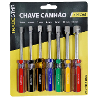 Jogo Chave Canhão 5 - 11 mm 7 Peças Aço Carbono Tradestar - 8