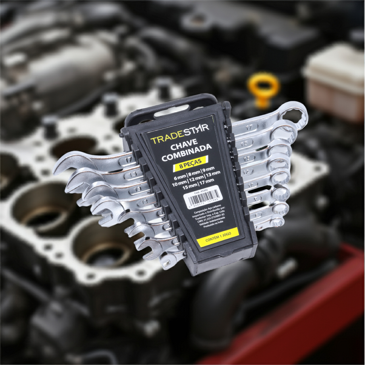 Jogo Chave Combinada 6 - 17 mm 8 Peças Aço Carbono Tradestar - 2