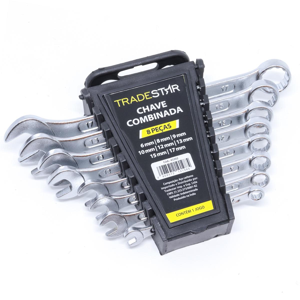 Jogo Chave Combinada 6 - 17 mm 8 Peças Aço Carbono Tradestar - 3