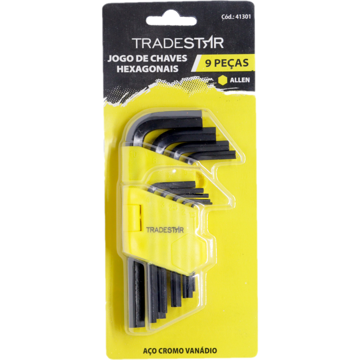 Jogo Chave Allen 1,5 - 10 mm Curto 9 Peças CR-V Tradestar - 4