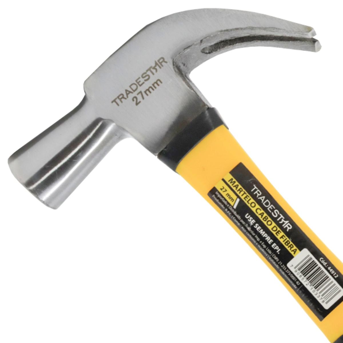 Martelo Unha 27 mm Cabo Fibra Tradestar - 3