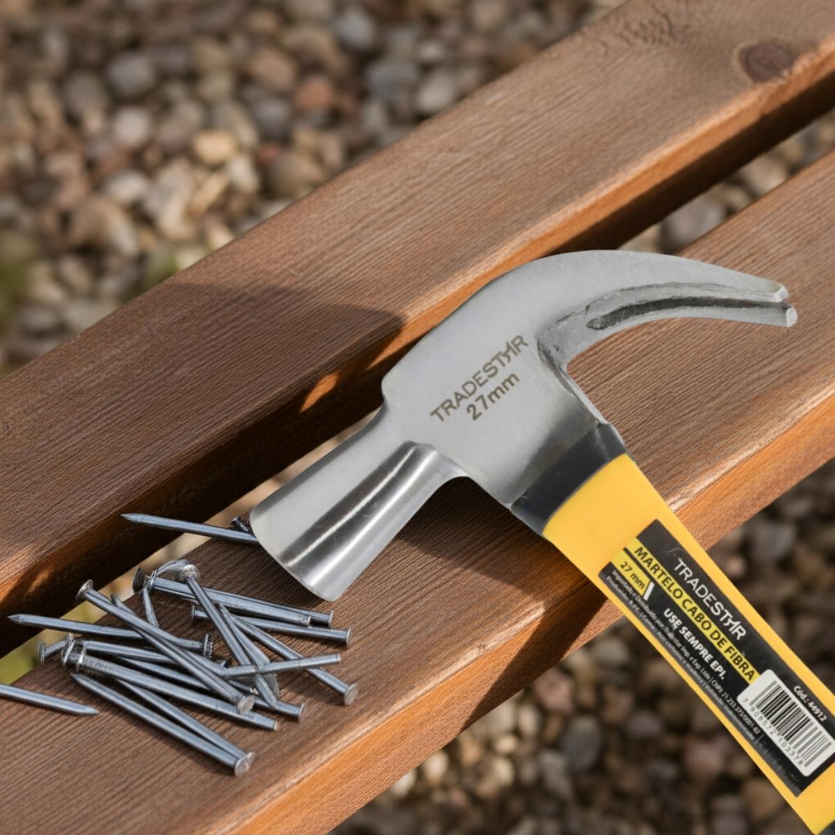 Martelo Unha 27 mm Cabo Fibra Tradestar - 6