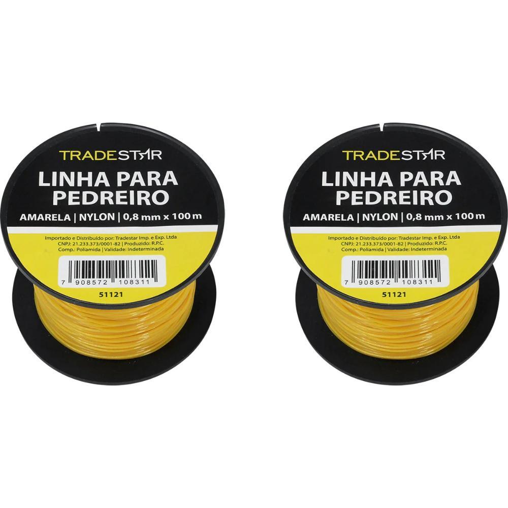 Linha Pedreiro Nylon 0,8 mm 100 Metros Amarela Tradestar - 2