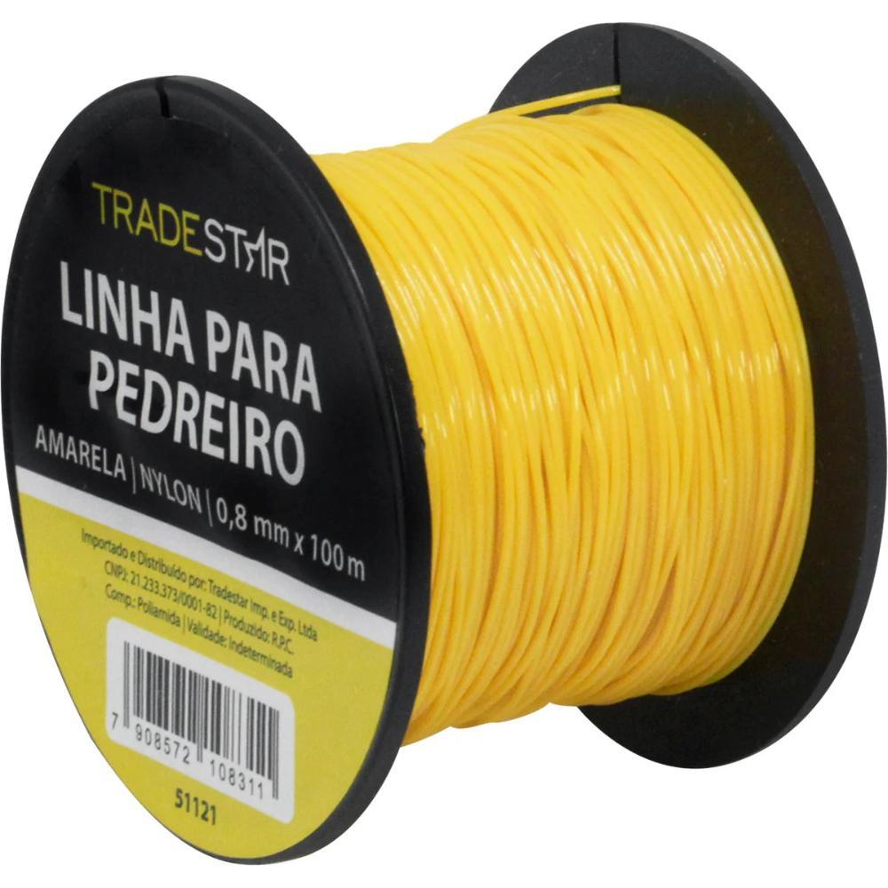 Linha Pedreiro Nylon 0,8 mm 100 Metros Amarela Tradestar - 5