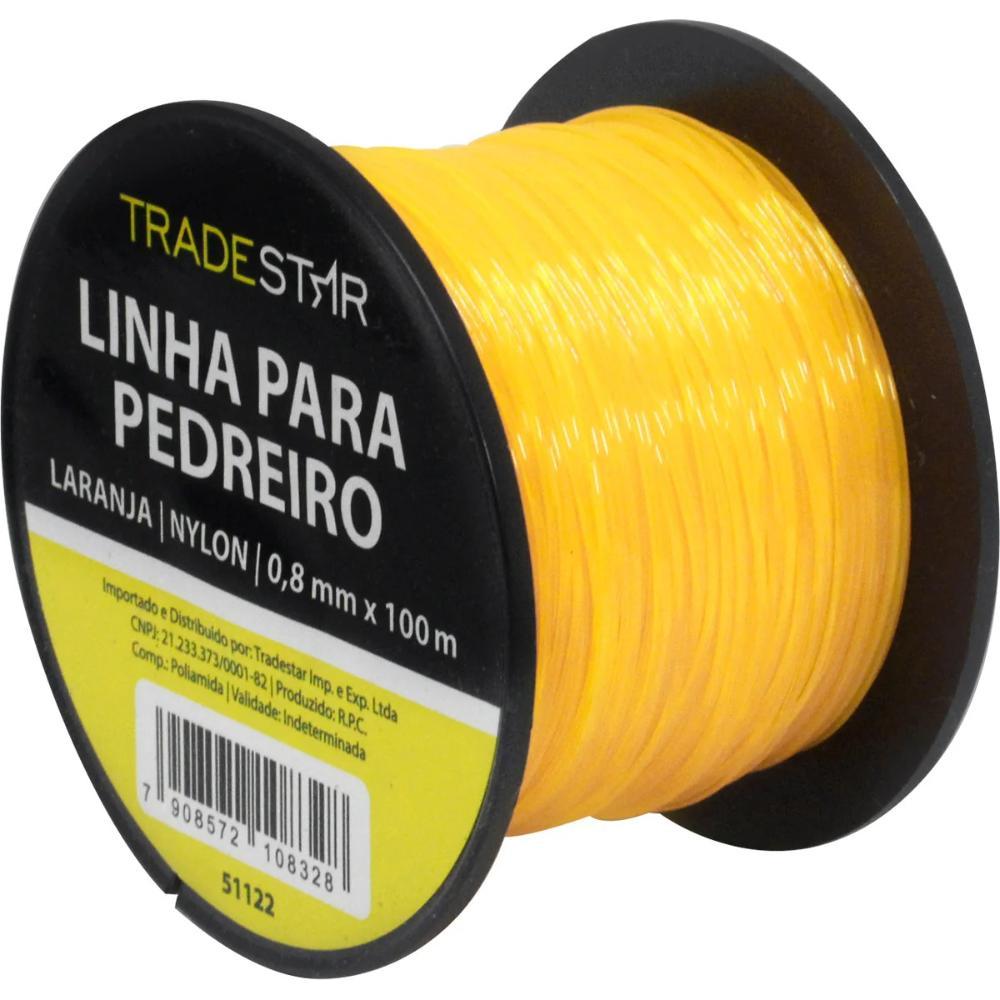 Linha Pedreiro Nylon 0,8 mm 100 Metros Laranja Tradestar - 2