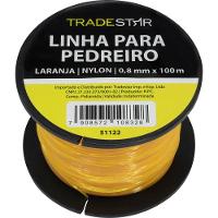 Linha Pedreiro Nylon 0,8 mm 100 Metros Laranja Tradestar - 1