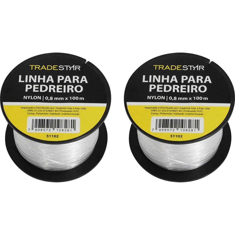 Linha Pedreiro Nylon 0,8 mm 100 Metros Transparente Tradestar - 4