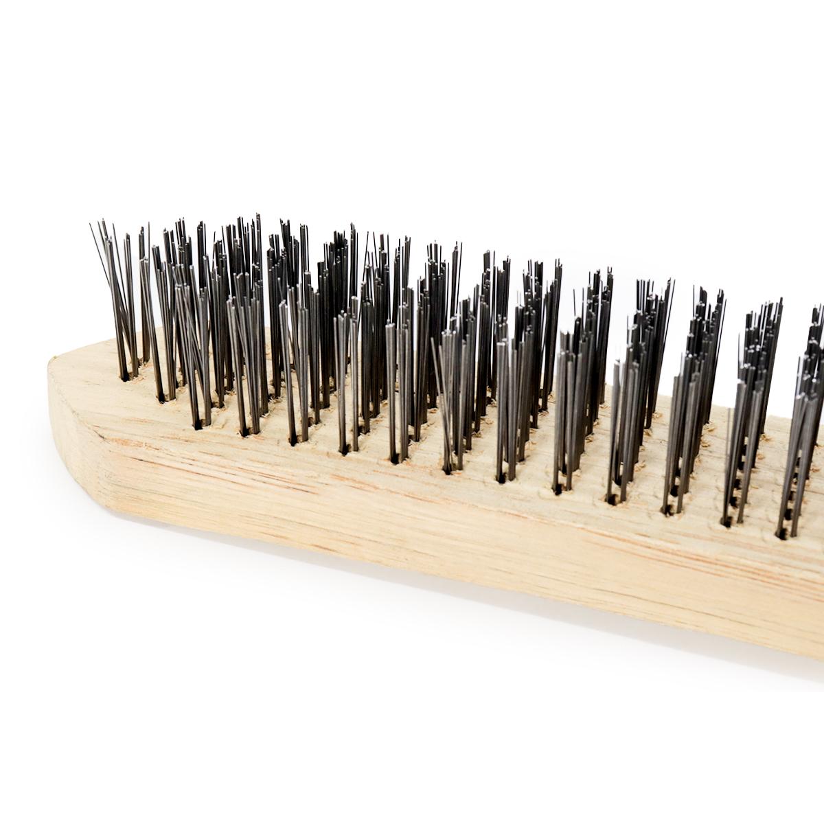 Escova Manual Aço 6 x 15 cm Cabo Madeira Tradestar - 4