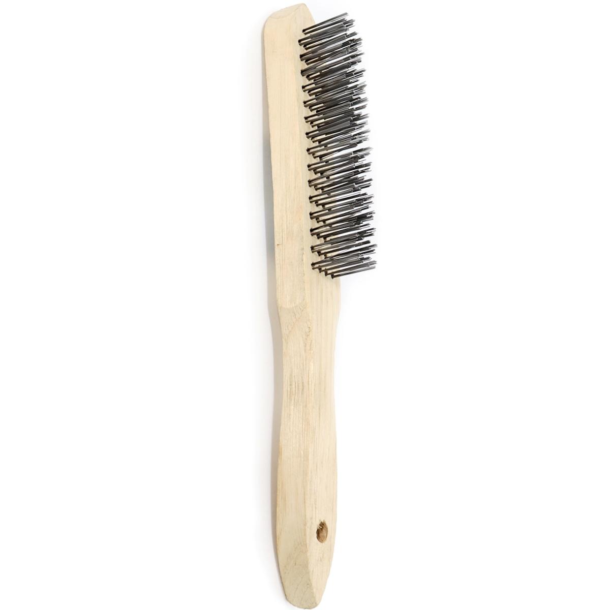 Escova Manual Aço 4 x 15 cm Cabo Madeira Tradestar - 2