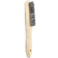 Escova Manual Aço 4 x 15 cm Cabo Madeira Tradestar - 2