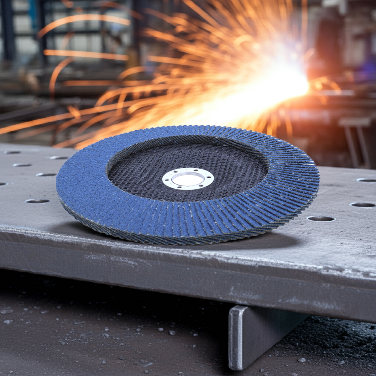 Disco Flap 180 mm G120 Fibra Cônico Azul Aço e Inox Tradestar - 3