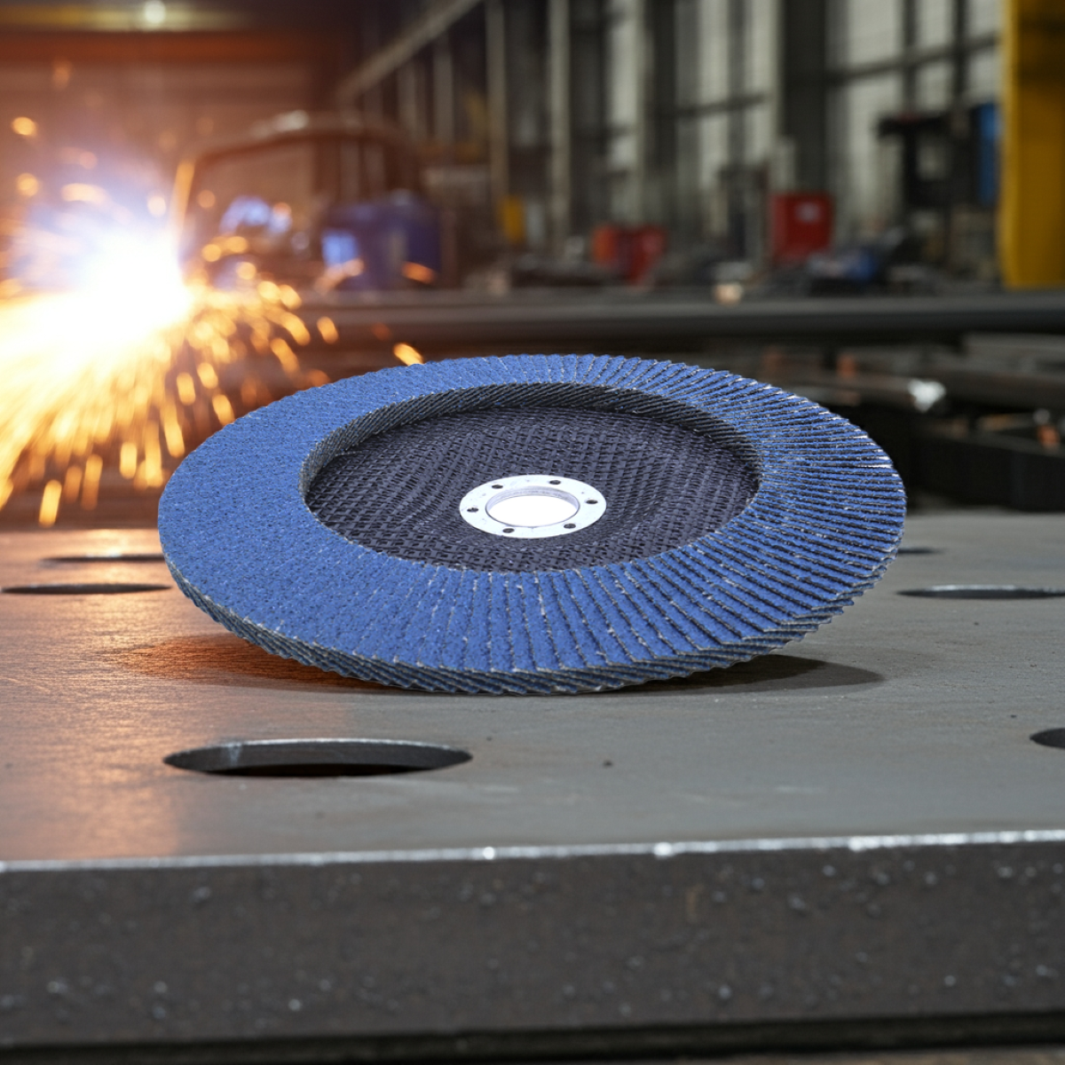 Disco Flap 180 mm G50 Fibra Cônico Azul Aço e Inox Tradestar - 7