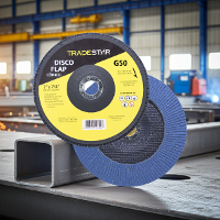 Disco Flap 180 mm G50 Fibra Cônico Azul Aço e Inox Tradestar - 3