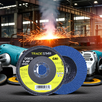 Disco Flap 115 mm G80 Fibra Conico Azul Aço e Inox Tradestar - 7