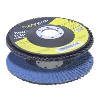 Disco Flap 115 mm G80 Fibra Conico Azul Aço e Inox Tradestar - 9