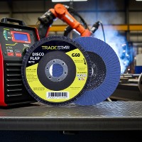 Disco Flap 115 mm G60 Fibra Reto Azul Aço e Inox Tradestar