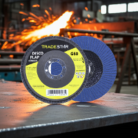 Disco Flap 115 mm G60 Fibra Cônico Azul Aço e Inox Tradestar - 7