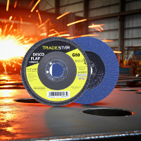 Disco Flap 115 mm G60 Fibra Cônico Azul Aço e Inox Tradestar - 8