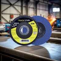 Disco Flap 115 mm G50 Fibra Reto Azul Aço e Inox Tradestar - 3