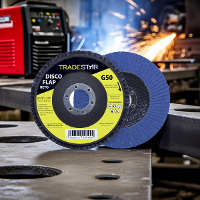 Disco Flap 115 mm G50 Fibra Reto Azul Aço e Inox Tradestar - 5