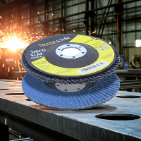 Disco Flap 115 mm G50 Fibra Conico Azul Aço e Inox Tradestar - 3