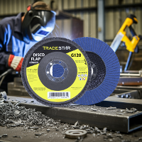 Disco Flap 115 mm G120 Fibra Cônico Azul Aço e Inox Tradestar - 7