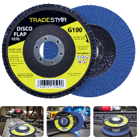 Disco Flap 115 mm G100 Fibra Reto Azul Aço e Inox Tradestar - 1