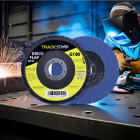 Disco Flap 115 mm G100 Fibra Reto Azul Aço e Inox Tradestar - 8