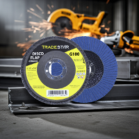 Disco Flap 115 mm G100 Fibra Conico Azul Aço e Inox Tradestar - 3